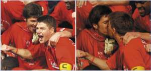 Gerrard and Alonso Kiss